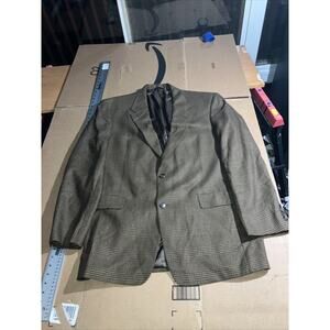 Hart Schaffner Marx Tweed Blazer 42L, Brown Coat Jacket, Men's Houndstooth Plaid